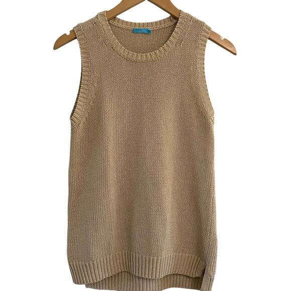 J. McLaughlin Sleeveless Open Knit Too Tan Neutral Women’s Size small Minimalist - Picture 1 of 7